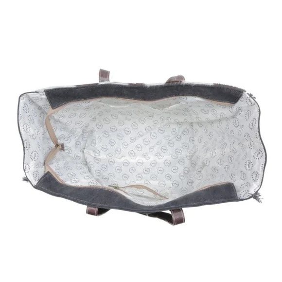 🌹New Myra Bag Cowhide Canvas Leather Weekender Travel XL extra large tote - Picture 8 of 8